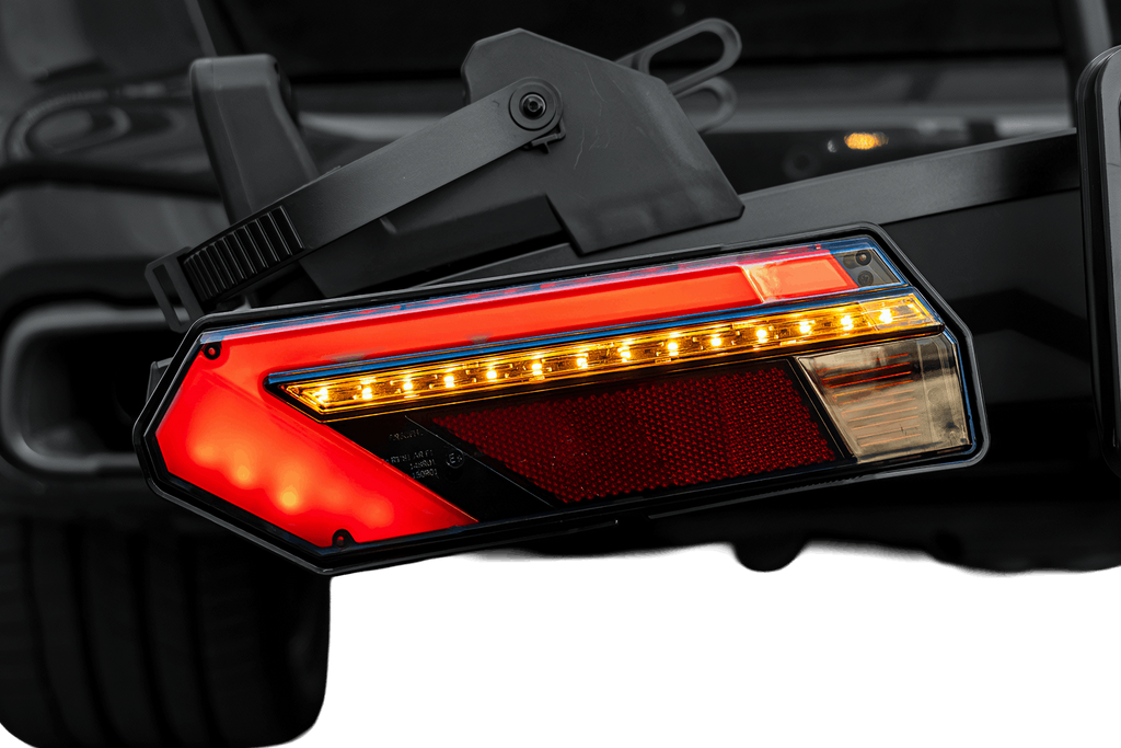 Inter Pack Velox 2 LED - porte-vélos pliable pour 2 vélos avec éclairage LED (noir)