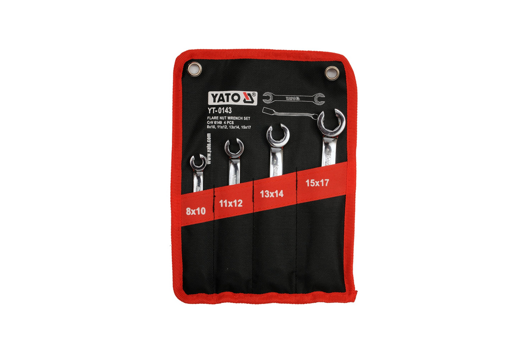 Ringsleutels YATO YT-0143 8-17mm (4 stuks) met halfopen kop.