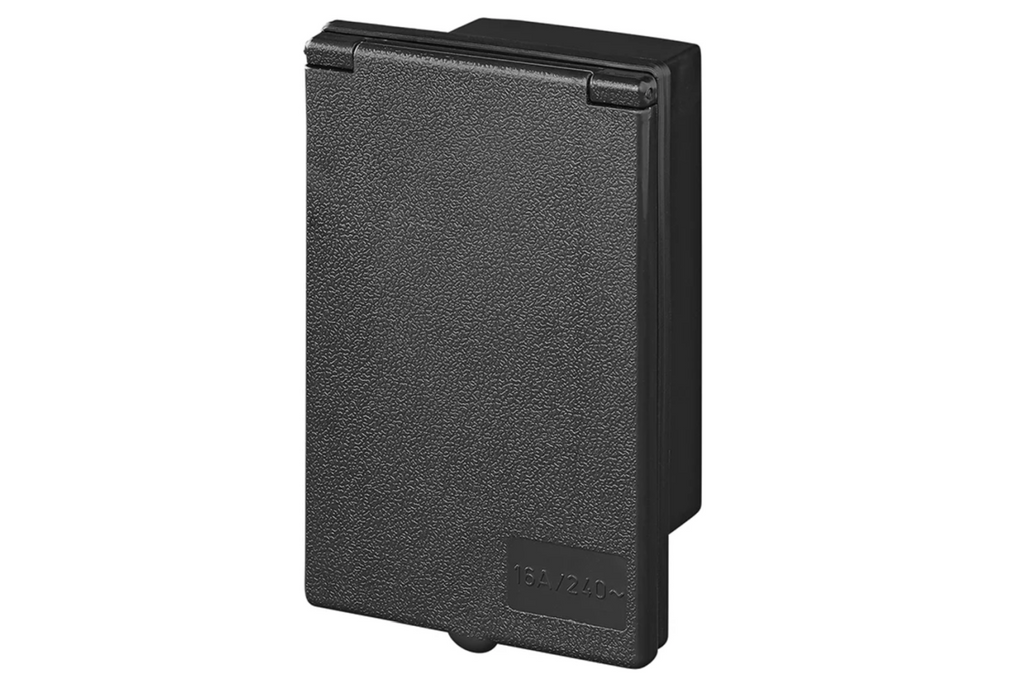 Prise murale extérieure CEE ProPlus 373505BK, 160 × 100 mm, noire