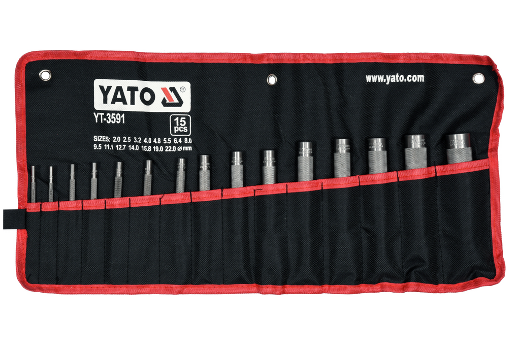 YATO YT-3591 poinçons à cuir 2-22 mm 15 pièces.