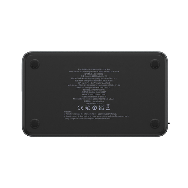 Démarreur de batterie externe BASEUS Super Energy Pro+ 12 V 12 000 mAh 1 200 A + chargeur USB