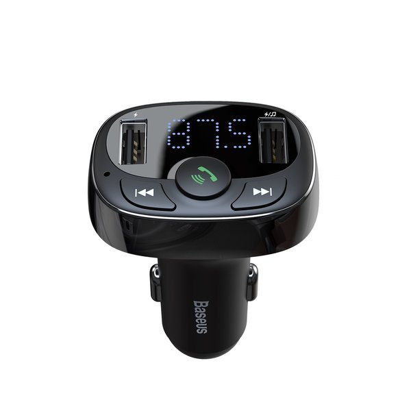 Transmiter BASEUS T typed FM bluetooth 4.2 MP3 + ładowarka samochodowa 2x USB 3.4A