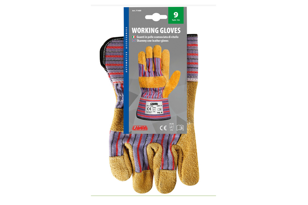 LAMPA Shammy werkplaatshandschoenen, leren handschoenen maat 9