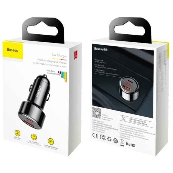 Chargeur de voiture USB BASEUS Magic Series, USB-C 45 W
