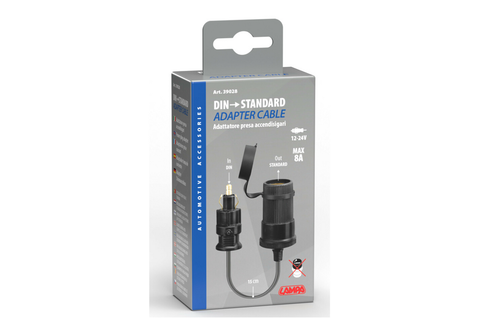 DIN-adapter voor sigarettenaansteker LAMP 39028 adapter 12/24V 8A