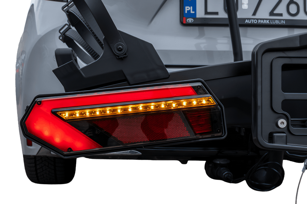 Inter Pack Velox 3 LED - opvouwbare fietsendrager voor op de trekhaak, geschikt voor 3 fietsen, met LED-verlichting