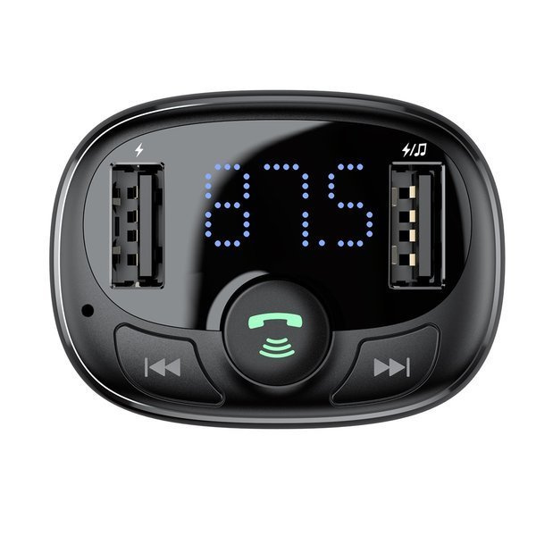 Émetteur FM BASEUS type T, Bluetooth 4.2, lecteur MP3 + chargeur de voiture, 2 ports USB 3,4 A