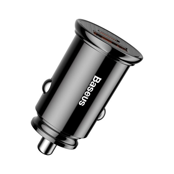 Chargeur de voiture BASEUS circulaire en plastique USB-A et USB-C 30 W