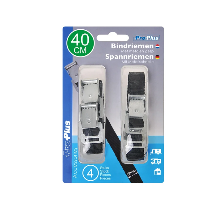Lot de quatre sangles de fixation pour vélo ProPlus 321285, longueur 40 cm