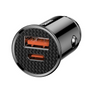 BASEUS Ronde plastic USB-A, USB-C 30W autolader