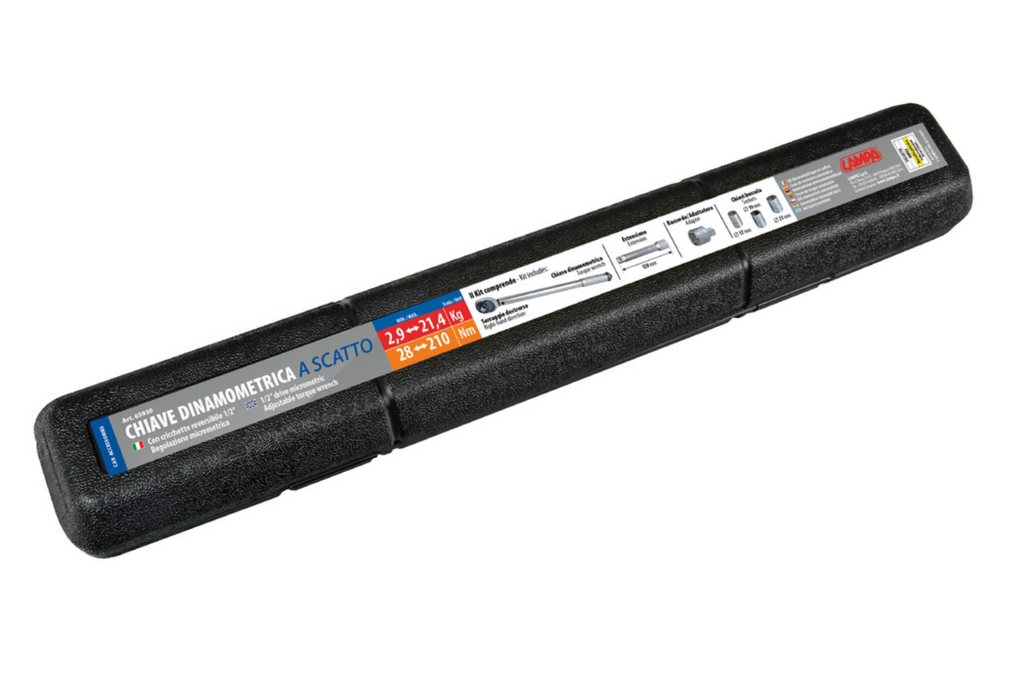 Clé dynamométrique LAMPA 1/2" 28-210 Nm pour roue de voiture