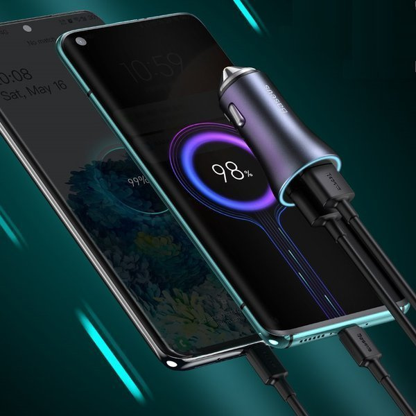 Chargeur de voiture BASEUS Golden Pro 2xUSB 40W + câble USB