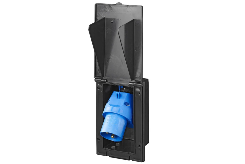 Prise murale extérieure CEE ProPlus 373505BK, 160 × 100 mm, noire