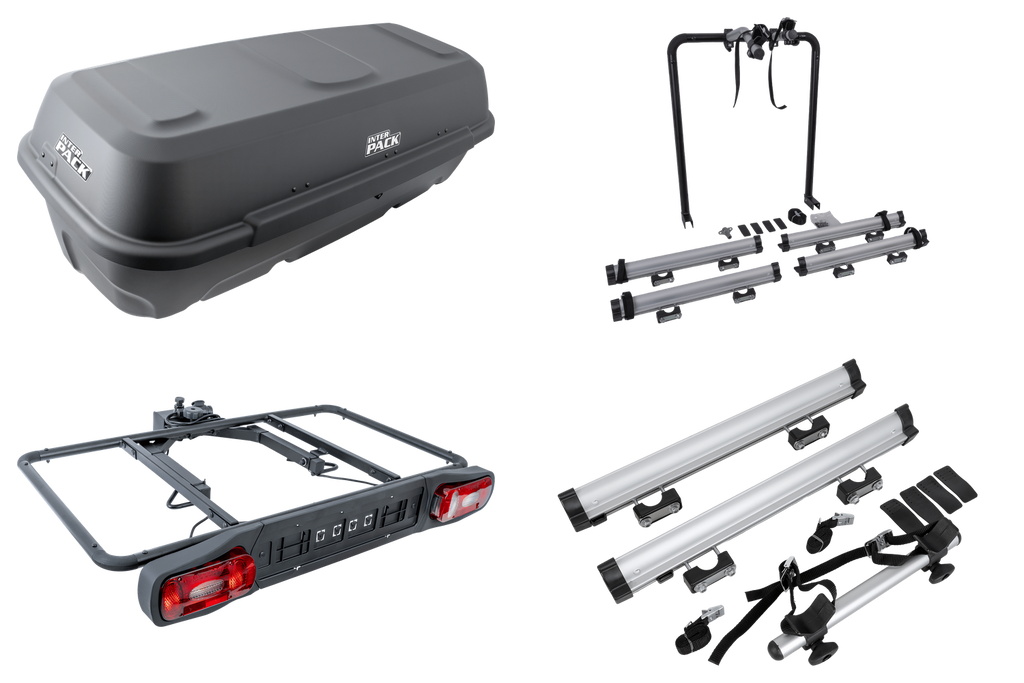 Platform met trekhaakbox + adapter voor het vervoeren van 3 fietsen Inter Pack Re-Cargo