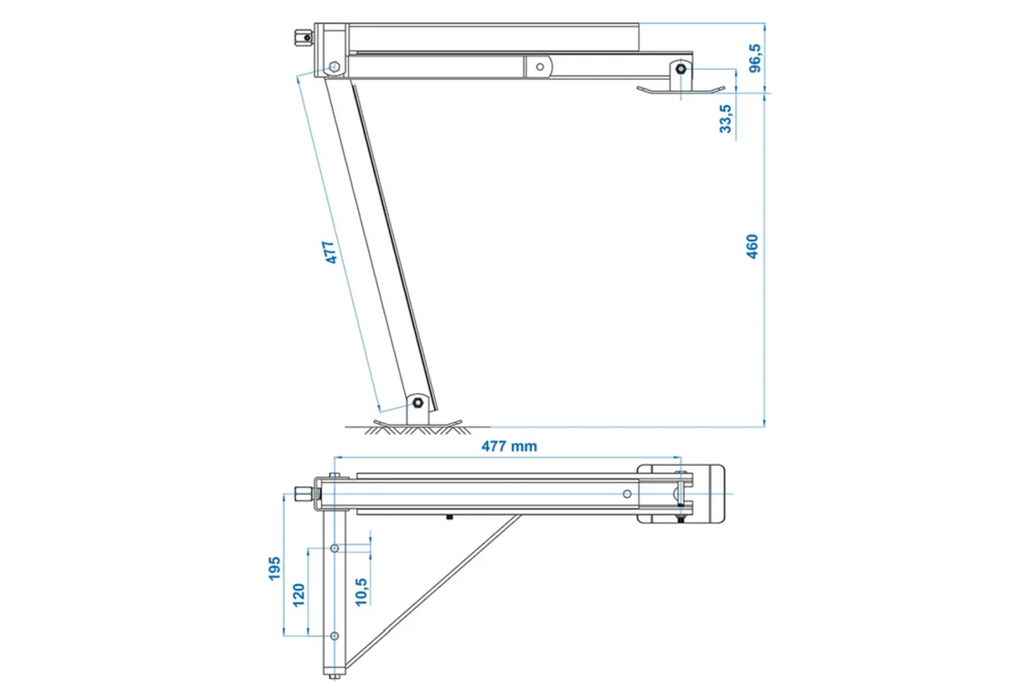 Support d'angle extensible ProPlus 361510V01, côté avant gauche/arrière droit, pour remorque, capacité 600 kg, hauteur 460 mm