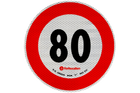 Reflecterende sticker LAMP snelheidslimiet 80 km/u bord B-33