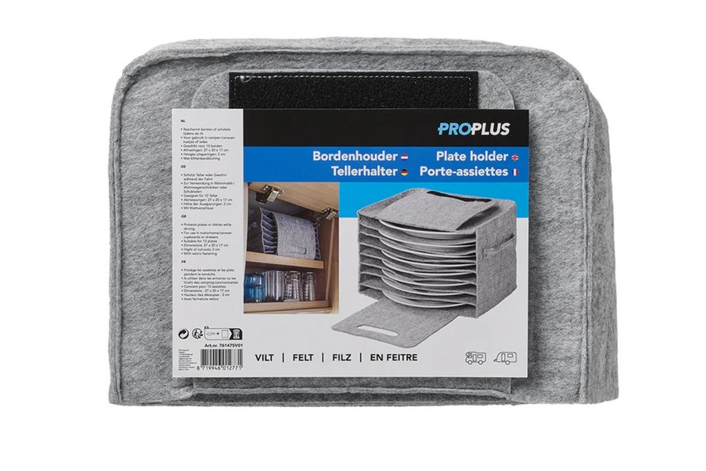 ProPlus 761475V01 camper bordenhouder, vilt, voor 10 borden