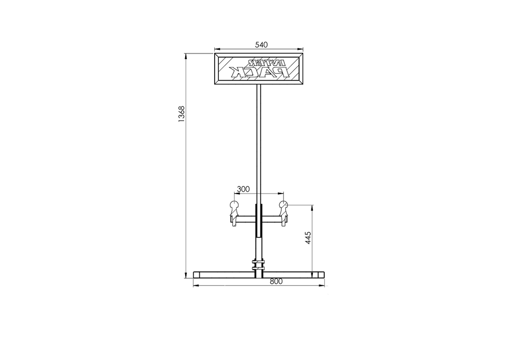 Support de porte-vélos sur attelage INTER PACK pour 2 porte-vélos, 1368 mm x 800 mm