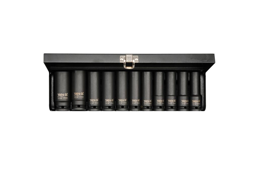 YATO YT-1054 lange slagdoppen 1/2" doppen, 11 stuks.