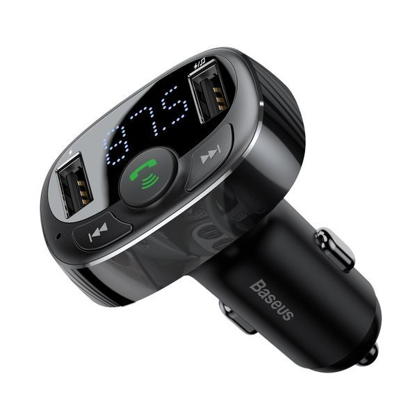 Émetteur FM BASEUS type T, Bluetooth 4.2, lecteur MP3 + chargeur de voiture, 2 ports USB 3,4 A
