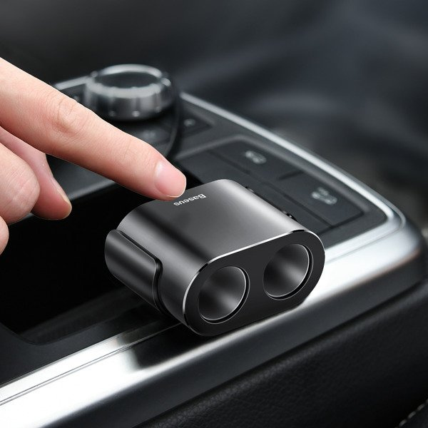 Chargeur de voiture haute efficacité BASEUS 2 ports USB + 2 prises allume-cigare 80 W
