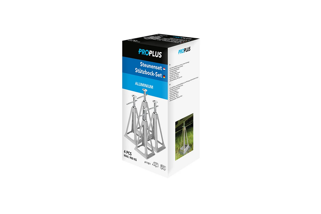 Ensemble de quatre supports extensibles ProPlus 360803 stabilisateurs pour remorques 3600 kg 430 mm