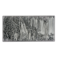 Lot de 1000 goupilles fendues droites YATO YT-06885 de tailles assorties