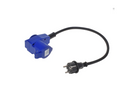 Adaptateur avec fiche Schuko pour connecteur coudé CEE + prise Schuko Proplus 373528, câble de 40 cm