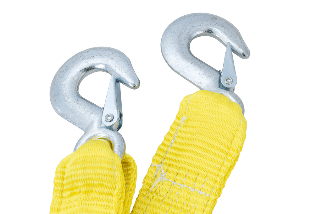 Corde de remorquage UNITRAILER avec crochets, sangle de remorquage 4,5 m/50 mm/3 t jaune