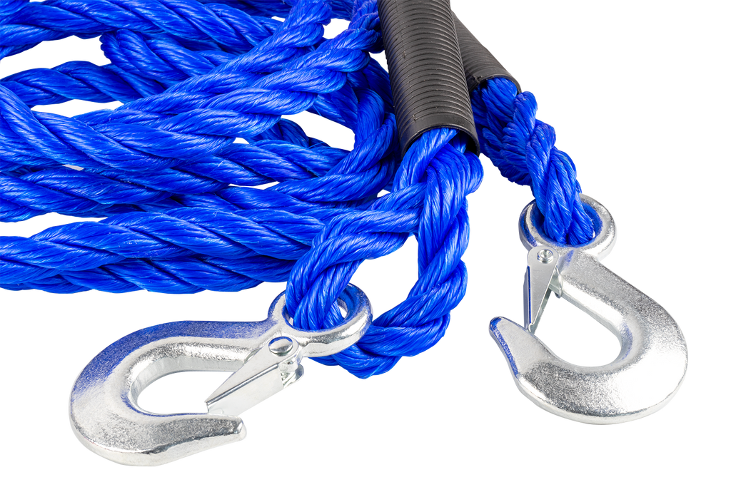 Corde de remorquage avec crochets LAMPA sangle de remorquage 4 m/18 mm/5 t bleue