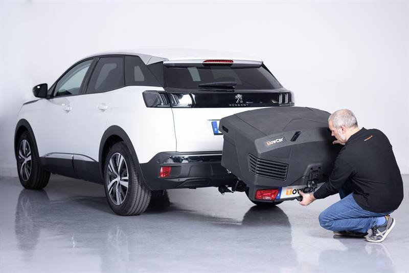 Towbox EVO klassiek grijs - bagagebox voor montage op de trekhaak