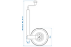 Roue jockey ProPlus 341507 150 kg 48 mm 650-880 mm