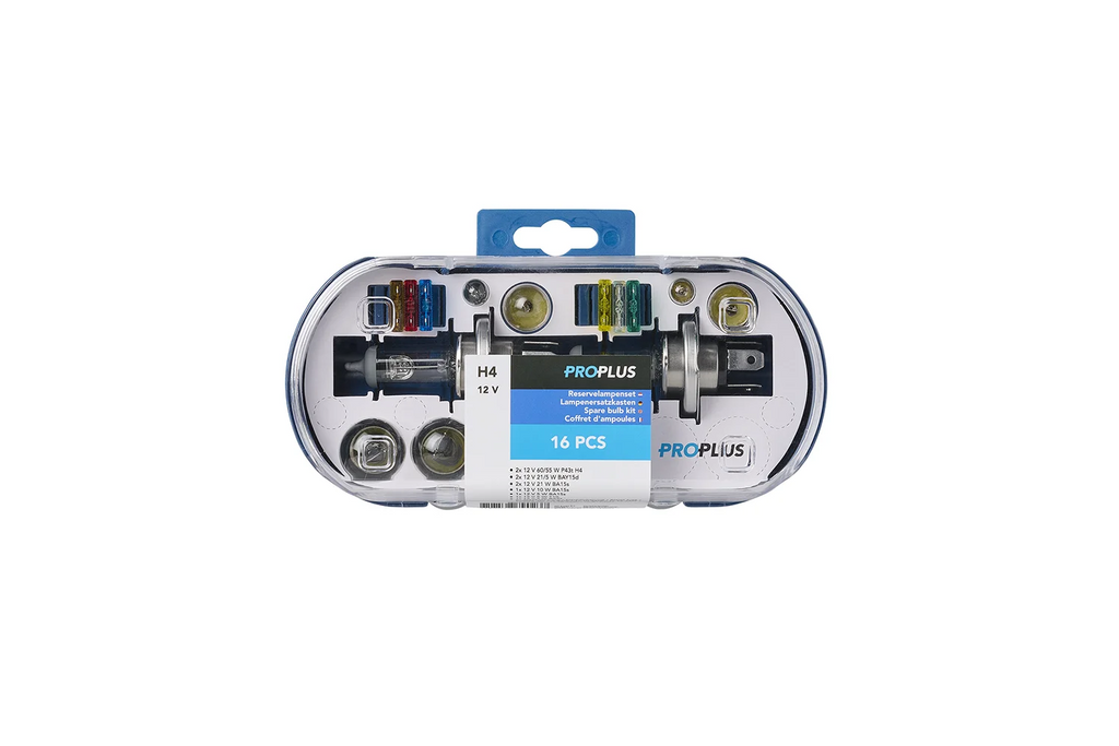 Kit d'ampoules H4 pour camping-car et voiture ProPlus 410134, lot de 16 ampoules de rechange