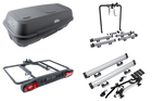Plateforme avec coffre de remorquage + adaptateur pour le transport de 3 vélos Inter Pack Re-Cargo