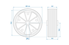 Roue de secours pour ProPlus 341549, roue jockey en caoutchouc plein 220x70 mm