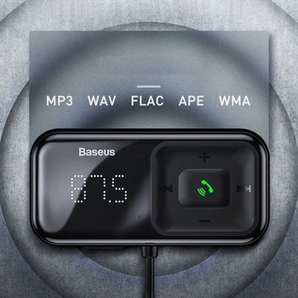 Émetteur FM BASEUS T type S-16 Bluetooth 5.0 MP3 + chargeur de voiture 2 ports USB
