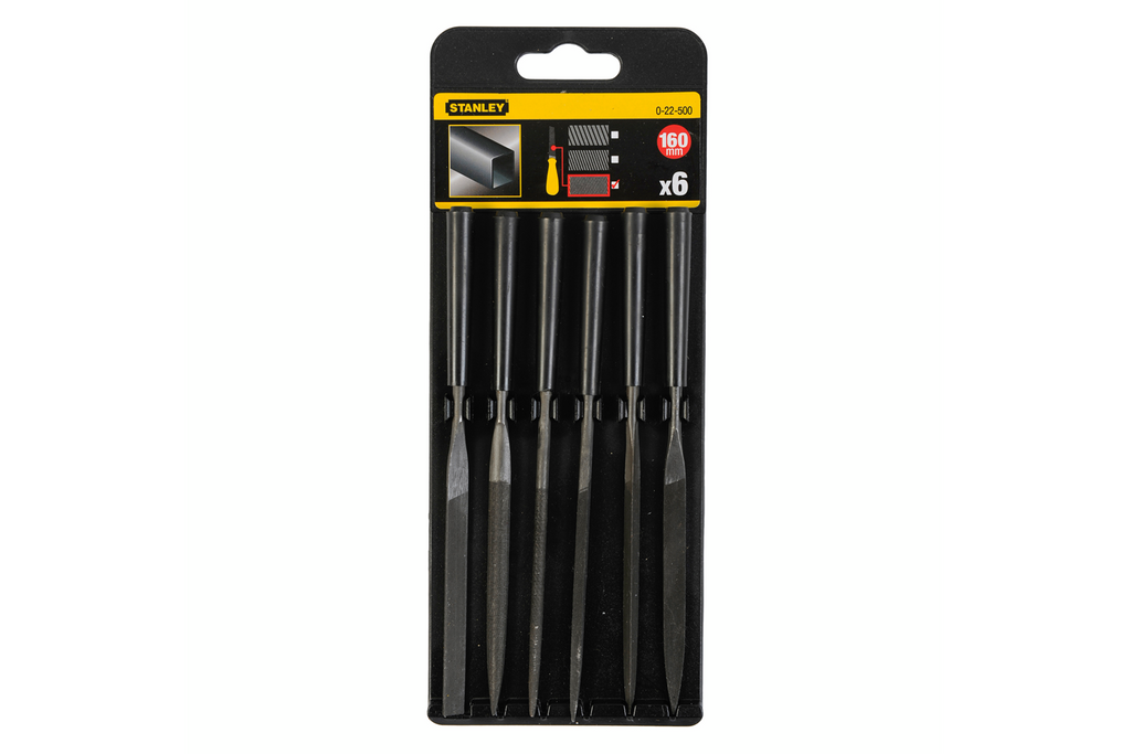 Jeu de six limes aiguilles STANLEY 0-22-500, longueur 160 mm
