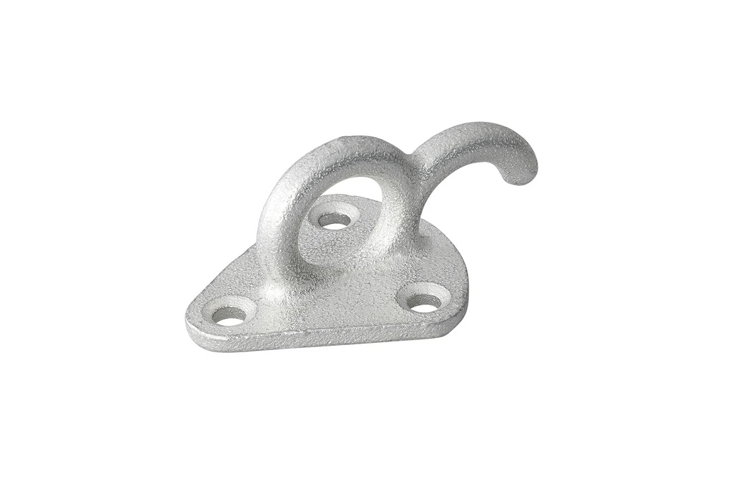 Crochet latéral métallique ProPlus 342157 avec œillet pour la fixation de bâches et de sangles de remorque