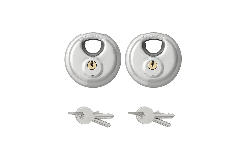 Lot de deux cadenas ronds ProPlus 341319S, cadenas à disque, 70 mm
