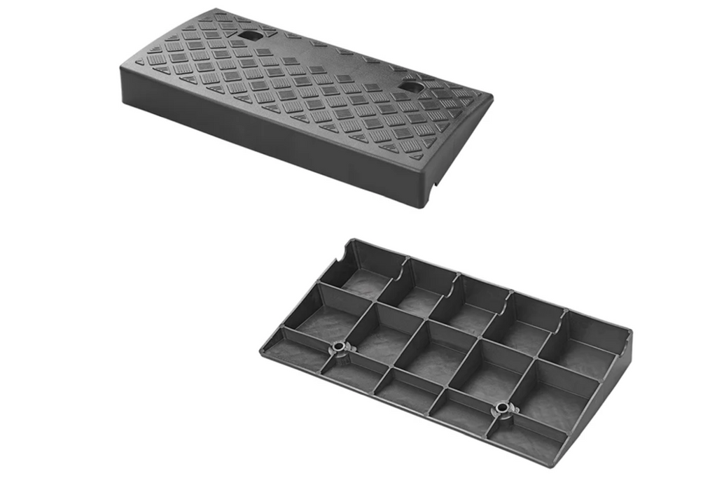 Ensemble de deux rampes d'accès ProPlus 361570, rampes en caoutchouc de 7 cm, capacité de charge de 3000 kg