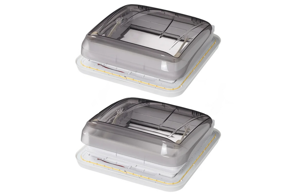 Fenêtre de toit ProPlus 610905V01 pour camping-car, aérateur de toit avec éclairage LED 400 x 400 mm