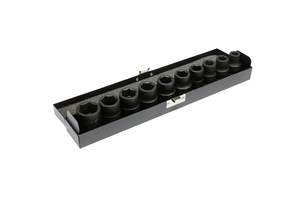 Douilles à impact courtes YATO YT-1025, douilles 1/2", 10 pièces.