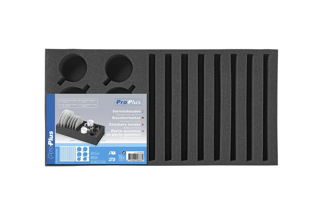 ProPlus 761472PMV02 Camper Bordenrek van schuim voor 8 borden en 6 bekers