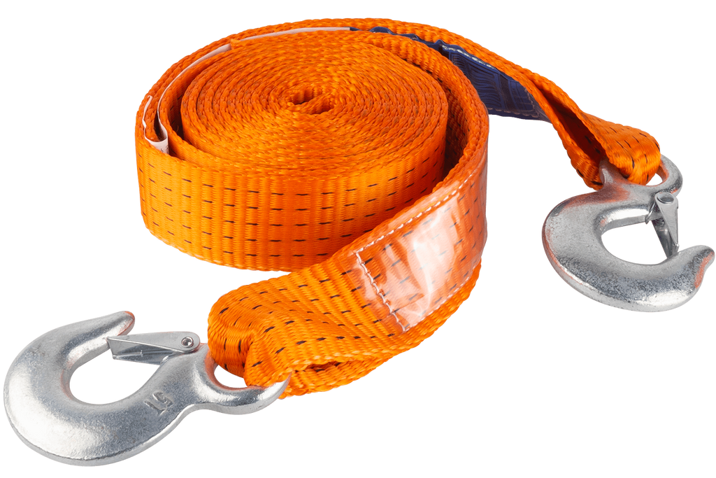 Câble de remorquage avec crochets HERMON sangle de remorquage 4,5 m/50 mm/5 t orange