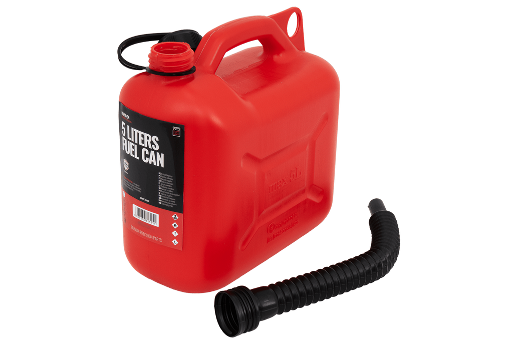 Bidon en plastique HERMON de 5 L avec entonnoir, rouge