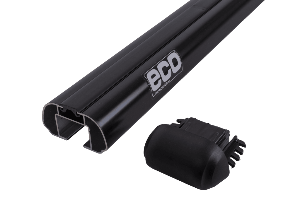 Galerie de toit Eco Alubase 135 - galerie universelle en aluminium pour rails ouverts (noir)