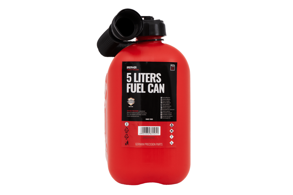 Bidon en plastique HERMON de 5 L avec entonnoir, rouge